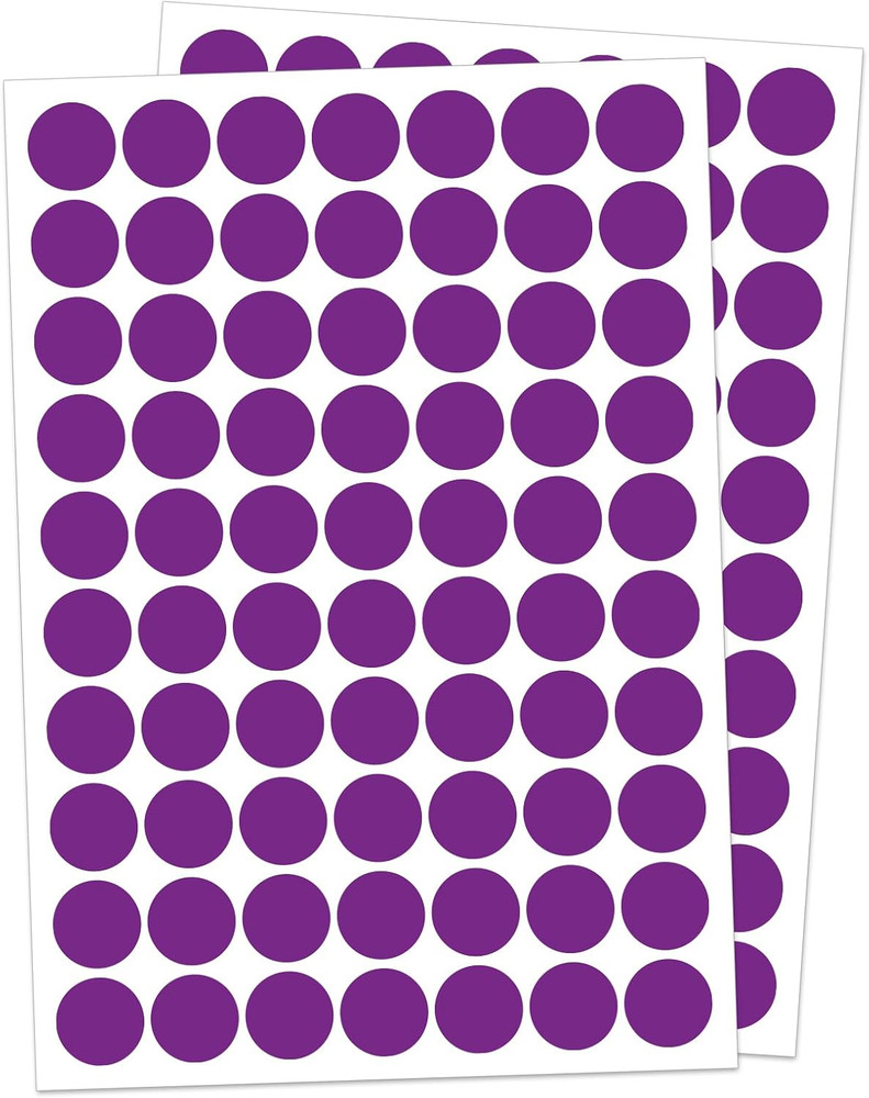1″ Purple Dot Stickers 1050 PCS round Circle Stickers Colored Coding Labels