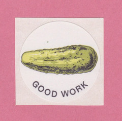 Vintage CTP 1977 Scratch & Sniff Sticker PICKLE Good Work!