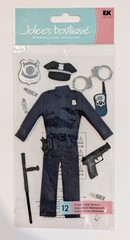 Jolee’s Police Officer Uniform Handcuffs Gun Badge Scrapbooking Stickers