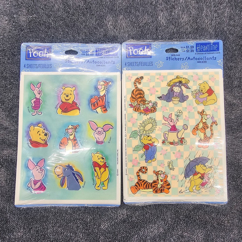 Vintage Disney Winnie The Pooh Stickers 2 packages sealed Tigger Eeyore piglet