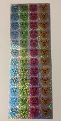 PRISMATIC ANIMAL FACE Stickers(48pc) 2-3/4″x 7-1/2″Panda•Frog•Cat•Mouse •Sparkle