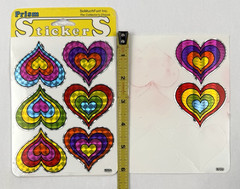 Vintage Stickers Prism Foil Hearts