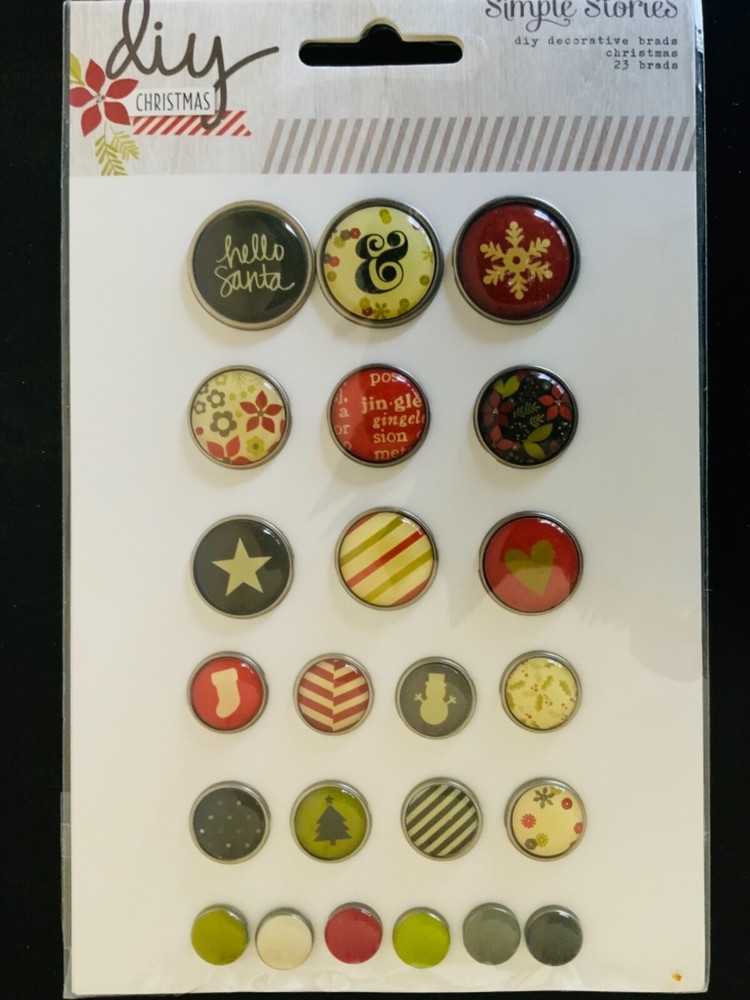 DIY Decorative Brads Christmas 23 Brads Simple Stories 2014 Item # 5183