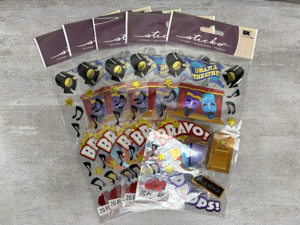 Lot Of 5 Drama Theatre Bravo Back Stage Cast Play School Musical Sticko Stickers
