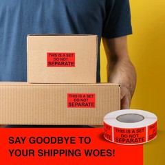 Do Not Separate Labels – 1in x 2in, 500/Roll, 20 Rolls in Fluorescent Red Orange