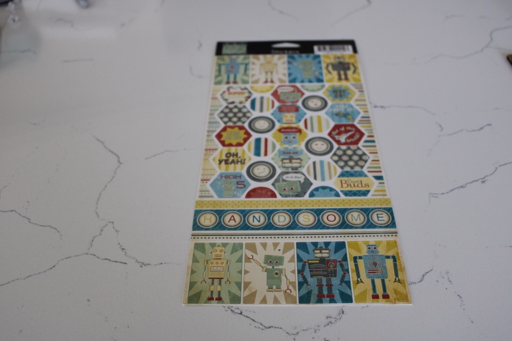 BBP ~ Bazzill Basics Robot and Phrase Stickers Scrapbooking Journalling Crafts