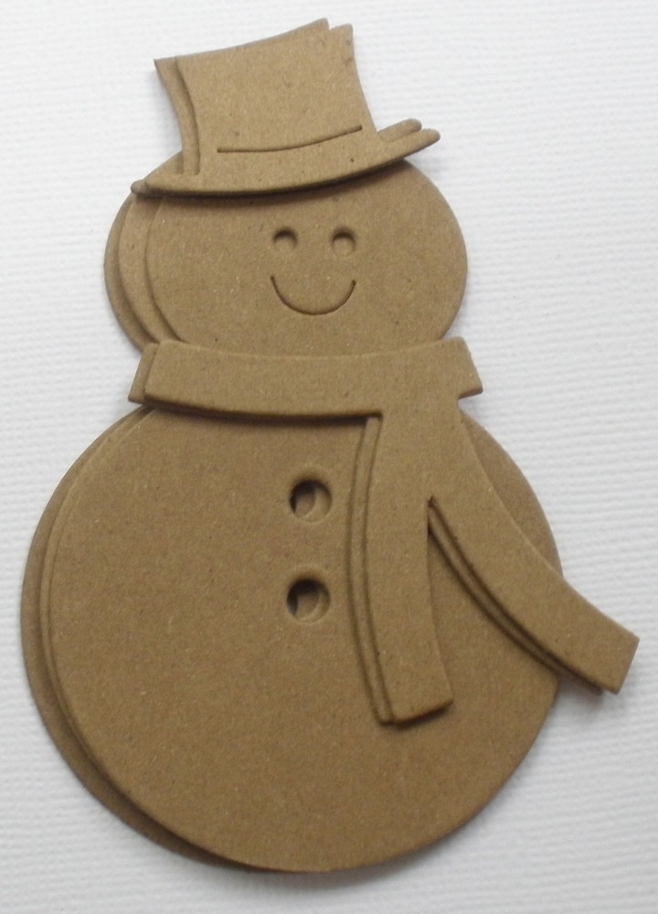 {3} CUTE SNOWMAN – Winter Christmas Raw Bare Unfinished Chipboard Die Cuts