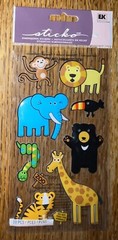 Sticko Puffy Zoo Animals Monkey Snake Tiger Giraffe Bear Lion Scrapbook Stickers