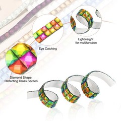 0.79 Inch x 1 Yard Crystal Rhinestone Sticker Ribbon, Multicolor