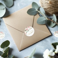 Pink Floral You’re Invited Stickers 108pcs