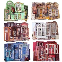 60pcs Vintage Textured Cardstock Window Frame Stickers for Scrapbooking & Journa