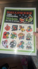 Vintage Halloween 3 dimensional Puffy Stickers Sparkly Effect Lot 2 Packs China