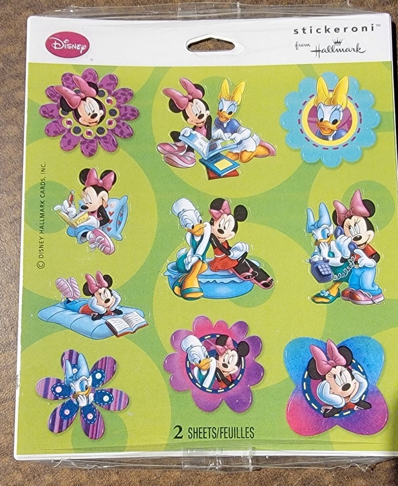 Stickeroni Hallmark Disney 6 pcks 20 stickers ea. 120 Minnie Mouse Daisy Duck