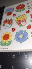 vintage Stickers,Hallmark Beautiful Flowers With Sayings 1 Sheet