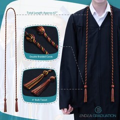 Black Red Gold Single Honor Cord ThreeColor Tassel String Graduation
