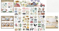 12 Rustic Floral Rub-On Transfers – Perfect for Christmas Decor, 5.5×5.7 Inches
