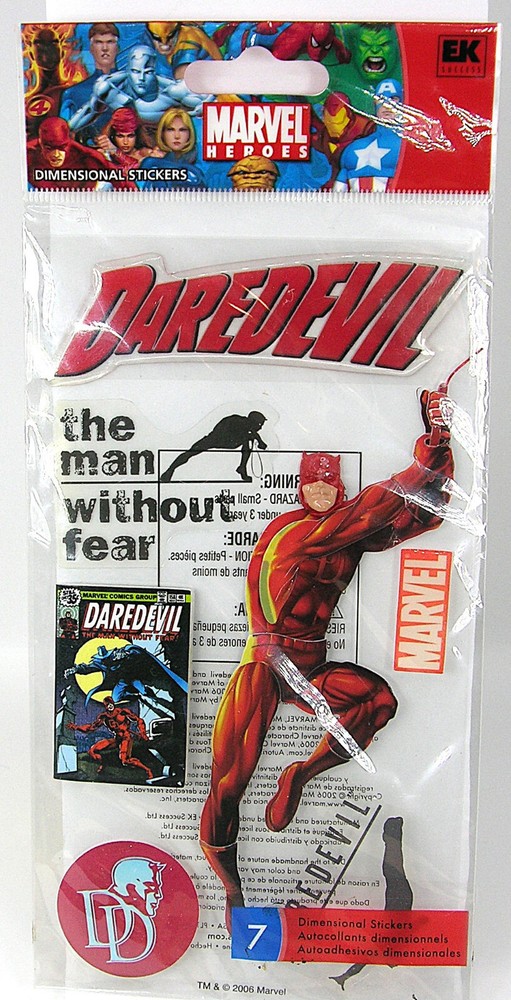 RARE EK Success Jolee’s Boutique Stickers MARVEL DAREDEVIL Deminsional Stickers