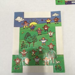 Vintage sticker sheets various country flags and people AGC inc. brand