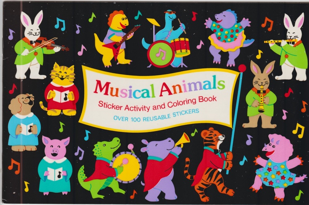 Vintage Sandylion » Musical Animals » 80s Sticker Activity & Coloring Book