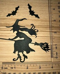 🕷️5 WITCH & BATS 🕷️ cardstock paper die cut embellishments HALLOWEEN