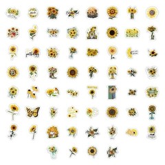 100 Pcs Random Inspirational Sunflower Vinyl Waterproof Stickers