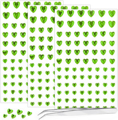 264Pcs Pink Heart Gem Stickers – Small Self Adhesive Acrylic Jewels (5/7/10Mm)