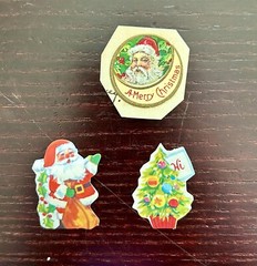 16 Assorted Christmas Stickers Santa Reindeer Kittens Poinsettias