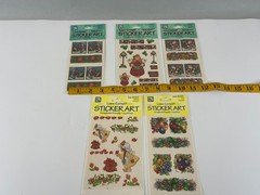 5 Loew-Cornell Sticker Sheets Art Christmas Gardening Fruit Scrapbook NEW