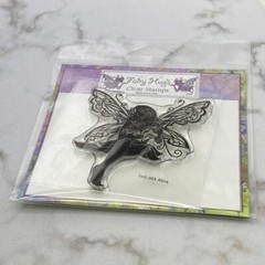 New FAIRY HUGS clear Cling Rubber Stamp Smart FAIRY ALINA reading a book