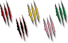 Dinosaur Claw Marks Vinyl Decals – Waterproof 2-Pack for Cars & Walls, 6»x13»
