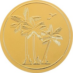 Palm Coconut Tree Stickers 2″ Gold Envelope Seals 100pcs Summer Sea Seagull B…