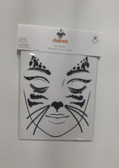 Claire’s Halloween Face Gem Stones Adhesive Stickers, Black Cat Costume Accessor