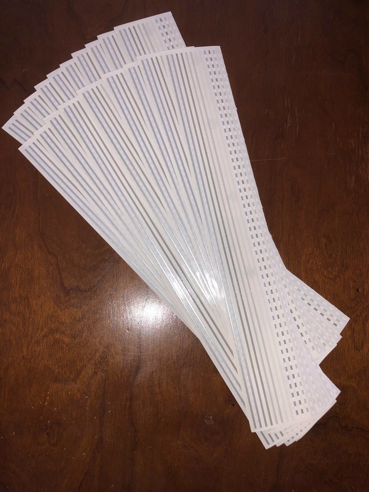 20 Mrs Grossmans Slivers Gray Shades Border Stickers Lines Dashes Silver Grey