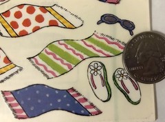 SPRING BREAK Jumbo Mylar Sticker(22pc)Frances Meyer Holiday•Beach•Towel•Flipflop