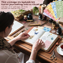 540 PCS Vintage Floral Scrapbook Supplies & Scrapbook Stickers Junk Journal Sup