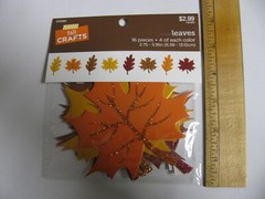 Brother Sister Design FALL CRAFTS LEAVES Glitter 16 Pieces NIP