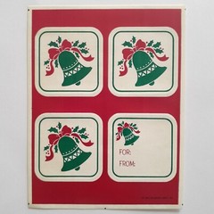 Vintage Hallmark & AGC Holiday Stickers Gold Snowflakes Green Bells Greetings