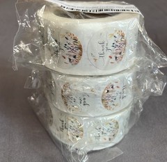 1500 Thank-you stickers. 3 rolls of 500 each.