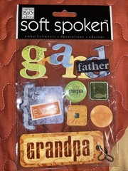 Grandpa Papa Grandfather Soft Spoken Embellishment Dimensional Sticker Scrapbook
