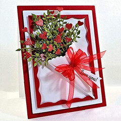 6Pcs Heart Shape Flower Leaf Metal Die Cuts,Love Spring Flower Card Cutting Dies