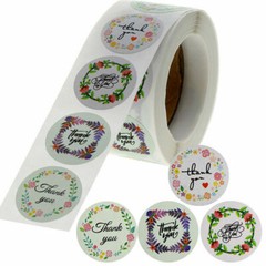 500pcs/roll Thank You Stickers 16 Kinds of Pattern Purchase Label Gift Sealing