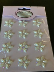 DAWN BIBBY 3D ADHESIVE GEMSTONE PEARL AND CLEAR GEMSTONE FLOWER 12 PCS