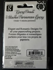 NIP Studio G Black/Cream Epoxy Brads & Spare Parts Silver/Gray/White Buttons
