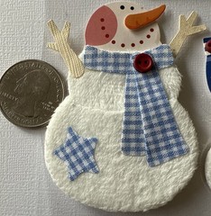 SNOWMAN PAIR Dimensional Stickers(4pc)Christmas•Holiday •Snowflakes•Scarf•Snow•