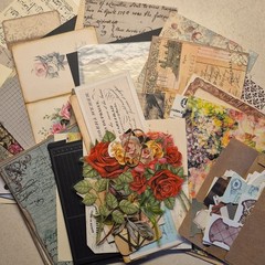 Vintage Scrapbooking/ Junk Journaling Mixed Lot Paper Cardstock Floral