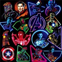 Avengers Stickers Neon Superhero Spiderman Ironman Vinyl Decal Pack Lot 30pc New