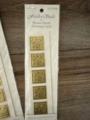 Fossler Seals Gold Small Square Fleur Marian Heath Tags Cards Envelopes LOT 4