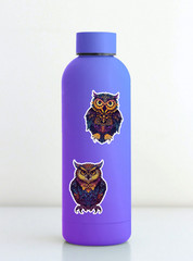 Ornate Owl Die Cut Vinyl Stickers Scrapbooking Laptop Waterbottle