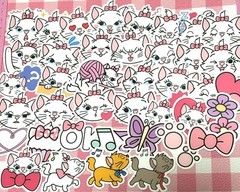The Aristocats 1, 40 pcs, stickers, Disney, Marie, waterproof, kids, kawaii