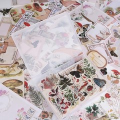 200Pcs Vintage Scrapbook Stickers, Aesthetic Junk Journal Stamping Multicolor